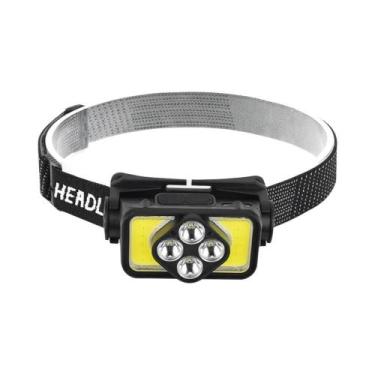 Imagem de Lanterna De Cabeça LED Recarregável Com Sensor COB, Bateria Embutida, 