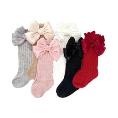 Imagem de Meias Até O Joelho Para Meninas, 6 Pares, Meias Macias, Respiráveis e 