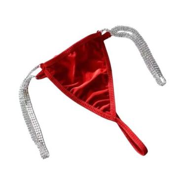 Imagem de Biquíni Sexy Feminino Com Strass, Parte Inferior Em Tanga, Múltiplas F