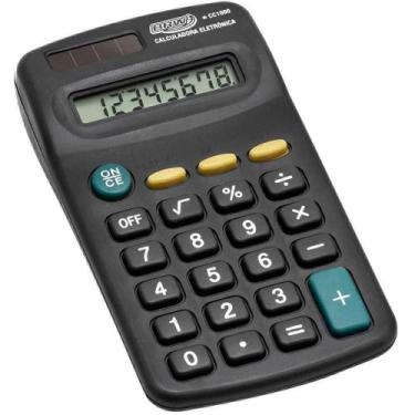 Imagem de Calculadora de Bolso 8 dígitos 11,3x6,5x2,10cm Preta - Brw