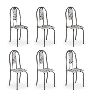 Imagem de Kit c/ 6 Cadeiras Isabel Mart Prata Arabesco
