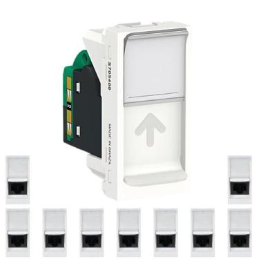 Imagem de 10 Módulo Tomada Rj45 8 Fios Upt Cat5e Schneider Linha Orion S70540004