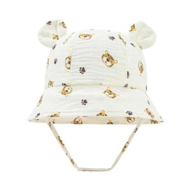Imagem de Chapéus De Balde Unissex De Musselina Para Bebês Com Estampa Fofa, Bon