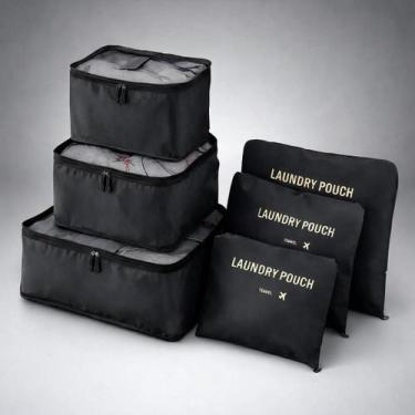 Imagem de Kit Organizador de Mala 6 Peças com Zíper para Viagem - Genérica