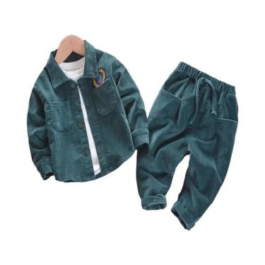 Imagem de Conjunto De Roupa Para Menino Em Corduroy Com Jaqueta Estampada E Calç