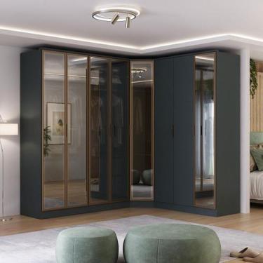 Imagem de Guarda Roupa Modulado 8 Portas com Reflecta e Led 100% MDF - Mambel Q,