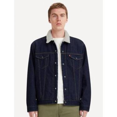 Imagem de Jaqueta Levis Jeans Masculina Trucker Type 3 Sherpa Azul Escuro-Masculino