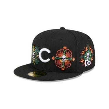 Imagem de BONE NEW ERA 59FIFTY CHICAGO CUBS MLB SKULL & ROSES PRETO-Masculino