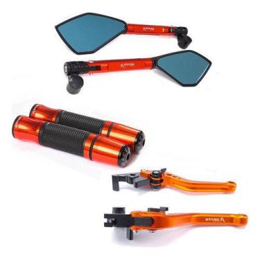 Imagem de Kit Manete Manopla Retrovisor Xj6 Fazer 600 Mt-07 Mt-09 - NoBrand, Lar