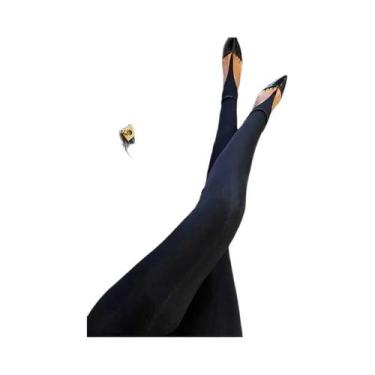 Imagem de Calças Femininas Pretas De Cintura Alta Estilo Y2K, Moda Coreana, Legg