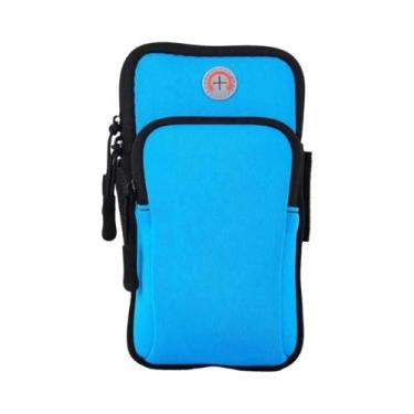 Imagem de Bolsa De Braço Esportiva À Prova D'água Com 2 Zíperes E Furo Para Fone