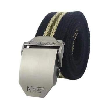 Imagem de Cinto De Lona Preto Para Homens Com Fivela De Metal De Luxo, Cinto Tát