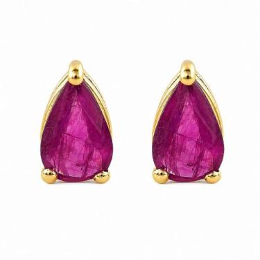 Imagem de Brinco em Ouro 18K com Rubi Gota - Joia Exclusiva - Justino Ribas