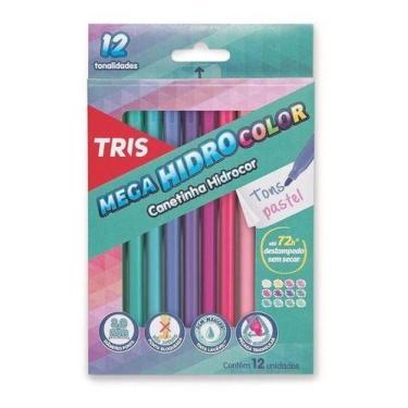 Imagem de Canetinha Hidrográfica Mega Hidro Color Tris Pastel 12 Cores
