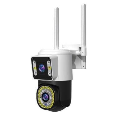 Imagem de Camera Externa Ip a Prova D'água Wifi Dupla 2 Em 1 com Visao Noturna C