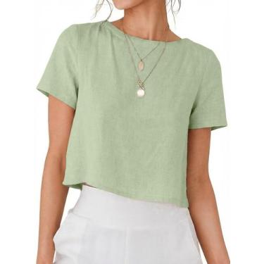 Imagem de Camisa de linho IDEALSANXUN para mulheres 2026 Primavera Verão Verde C