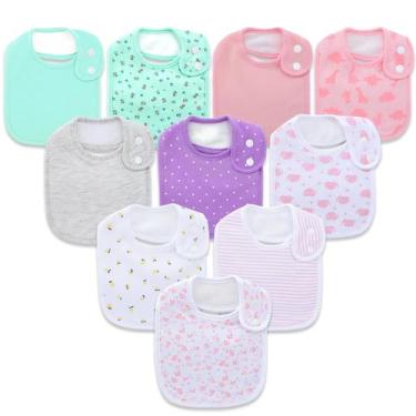 Imagem de Babadores impermeáveis de algodão orgânico Hakochia para meninas 3-36M