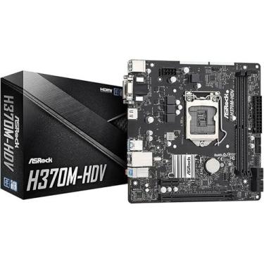 Imagem de Placa Mae LGA 1151 H370M-HDV mATX DDR4 8ª e 9ªGen ASRock