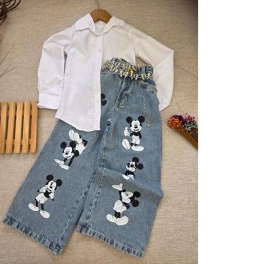 Imagem de Calça jeans Wid Leg infantil menina Cor:AzulTamanho:6 - Cheios de Char
