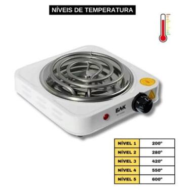 Imagem de Fogareiro Elétrico Portátil Espiral 1 Boca 1000W Camping 127v/220v - -