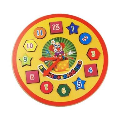 Imagem de Brinquedo Relogio Pedagogico Infantil Mdf 3 Anos - modernato