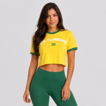 Imagem de Cropped Flamengo Flor Amarelo - Braziline, PP