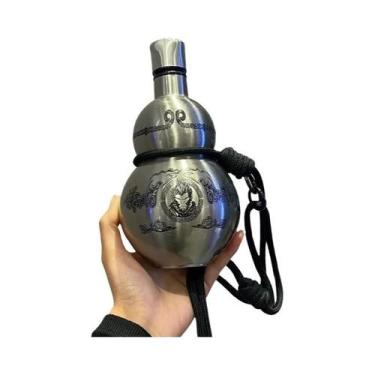 Imagem de Garrafa Térmica De Aço Inoxidável Preta 500ml Portátil Tema Wukong Est
