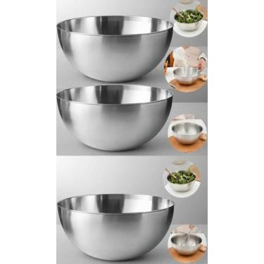 Imagem de Conjunto 4 Tigelas Aço Inox Escovado 26cm - Congratulations Store