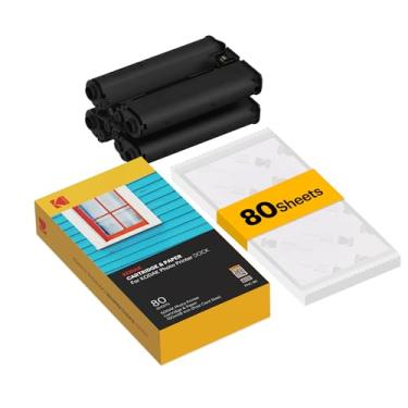 Imagem de KODAK Cartucho de impressora de foto Dock Plus & Dock PHC-80 – Refil de cartucho e papel fotográfico – Pacote com 80