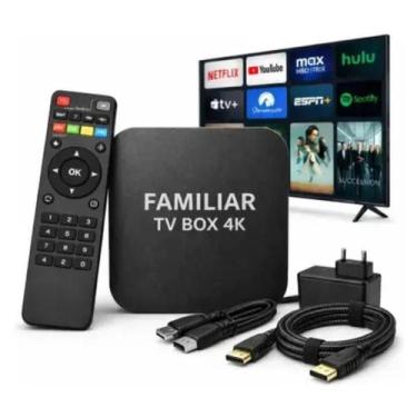 Imagem de Smart TV Box 4K Ultra HD Android 14 Wi-Fi Dual Band Desempenho Fluido 