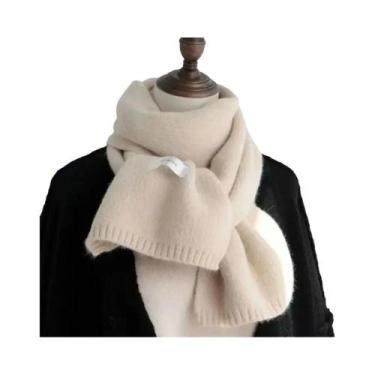 Imagem de Cachecol Feminino De Lã Tricotado Grosso E Quente, Moda Coreana Outono