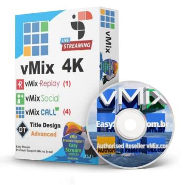 Imagem de Software vMix 4K + DVD Curso vMix Fundamentos. do Registro Oficial. (Foto ilustrativa do Box). DVD encaminhado pelo correio mas o link dos vídeos do DVD é liberado imediatamente.