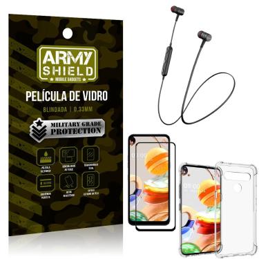 Imagem de Fone Bluetooth HS-615 LG K61 + Capinha Anti Impacto + Película 3D - Armyshield