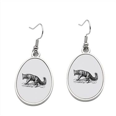 Imagem de Aardwolf or Proteles Cristatus Brinco vintage com gravação – Brincos pendentes para meninas – Presente de festa de aniversário dos namorados