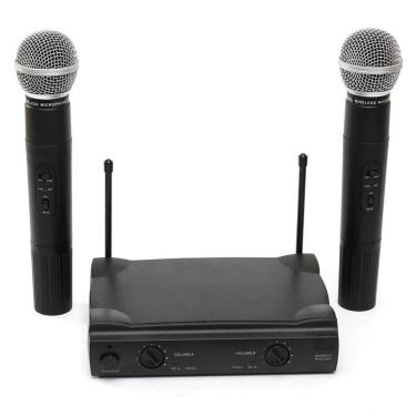 Imagem de Microfone Duplo Sem Fio Wireless Unidirecional Profissional