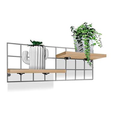 Imagem de Prateleira De Parede Brilon MDF Porta Vaso De Flor 30cm X 15cm Prata