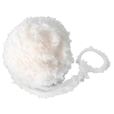 Imagem de Bonarty 32 m fio macio de pele sintética super grosso fio de pele sintética 100% fio de poliéster fio de cílios chiques para malha de crochê - branco