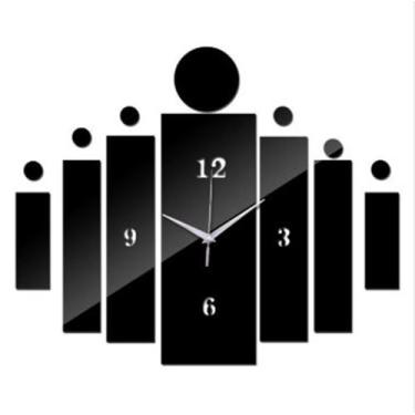 Imagem de Relógio Acrílico Moderno Retângulos Sala Quarto Escritório - Agv Criaç