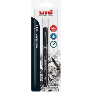 Imagem de Caneta Técnica Brush Pin Fine Line, Uni-Ball, Preta, Blister c/1 unidade