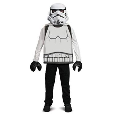 Imagem de Lego Stormtrooper Fantasia para crianças, roupa clássica de personagens infantis com tema de Star Wars, tamanho infantil médio (7-8) branco