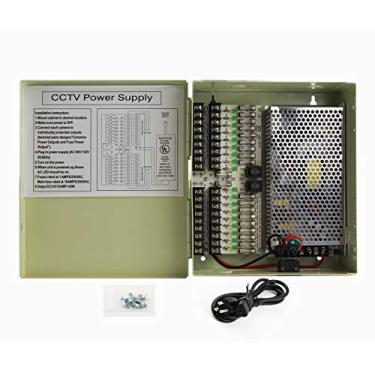 Imagem de InstallerCCTV 18 saídas 12 Amp 12 V CC CCTV caixa de alimentação distribuída para câmera de segurança, certificação UL