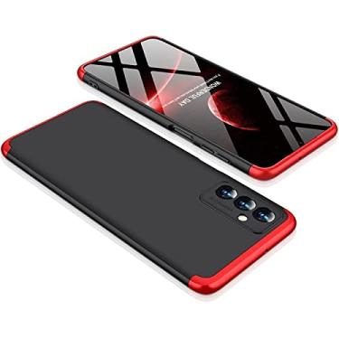 Imagem de Capa Capinha 360 Fosca Para Samsung Galaxy M23 5G Case Acrílica Anti Impacto Premium - Danet (Preta com vermelho)