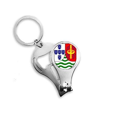 Imagem de Chaveiro abridor de garrafas com emblema nacional de São Tomé e Príncipe abridor de garrafas
