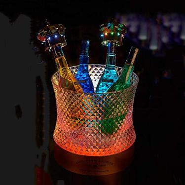 Imagem de Balde de gelo iluminado, mudança de cor LED, artesanato em bar, balde de refrigerador de bebidas grandes, acrílico