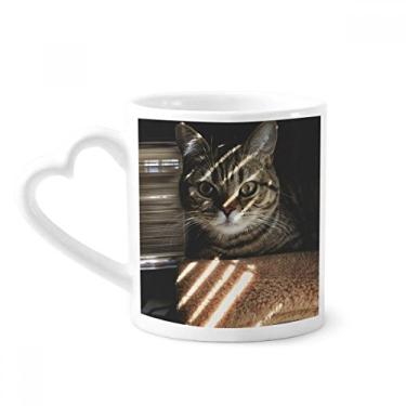 Imagem de Caneca de fotografia de raio de gato animal caneca de café cerâmica copo de coração de vidro