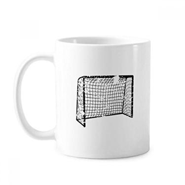 Imagem de Caneca preta de porta de futebol americano padrão cerâmica xícara de porcelana de café louça