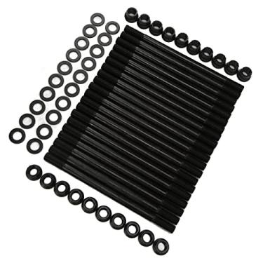 Imagem de Kit de parafusos de cabeça de 6,0 L, kit de parafusos de cabeça de cilindro preto de fixação forte para substituição de motor de carro para 2004-2007