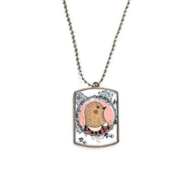 Imagem de DIYthinker Colar de animais de estimação com pingente de corrente de aço inoxidável com estampa de desenho de folha de pombo