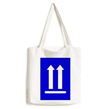 Imagem de Upwards Bolsa de lona quadrada azul para compras bolsa de compras casual