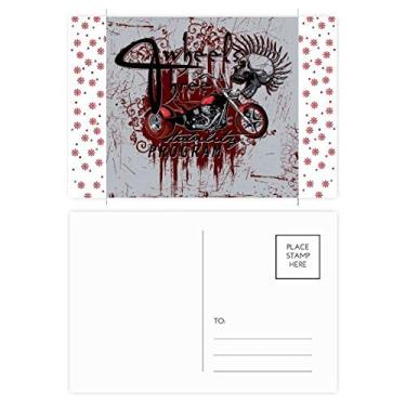 Imagem de Graffiti Street Culture Bloody Skeleton Motor Christmas Christmas Flower Celebration Cartão postal Blessing Mailing Card